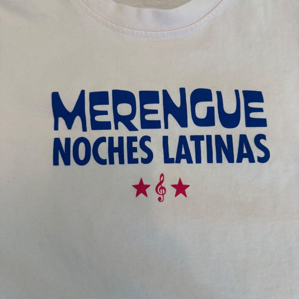Zara Merengue Noches Latinas Graphic Boxy T-Shirt Pink Cotton Dance Contest M